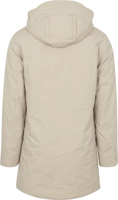 KnowledgeCotton Apparel Climate Shell Coat Ecru Product / Achterkant