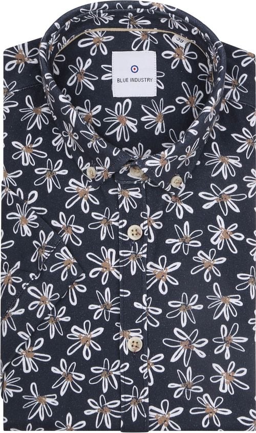 Blue Industry Short Sleeve Shirt Flowers Navy Product