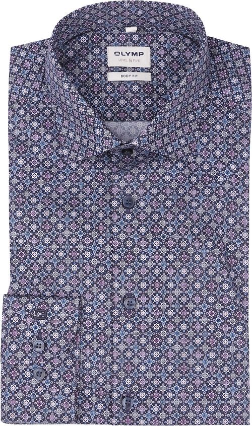 Olymp Level 5 Shirt Print Blue Product