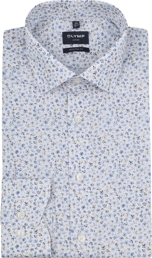 Olymp Luxor Overhemd Bloem Blauw Product