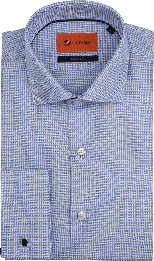 Suitable Shirt Double Cuff Print Blue Product