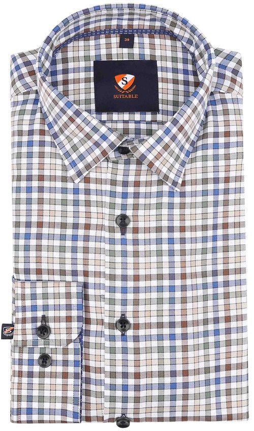 Suitable Shirt Brown Checkered Product