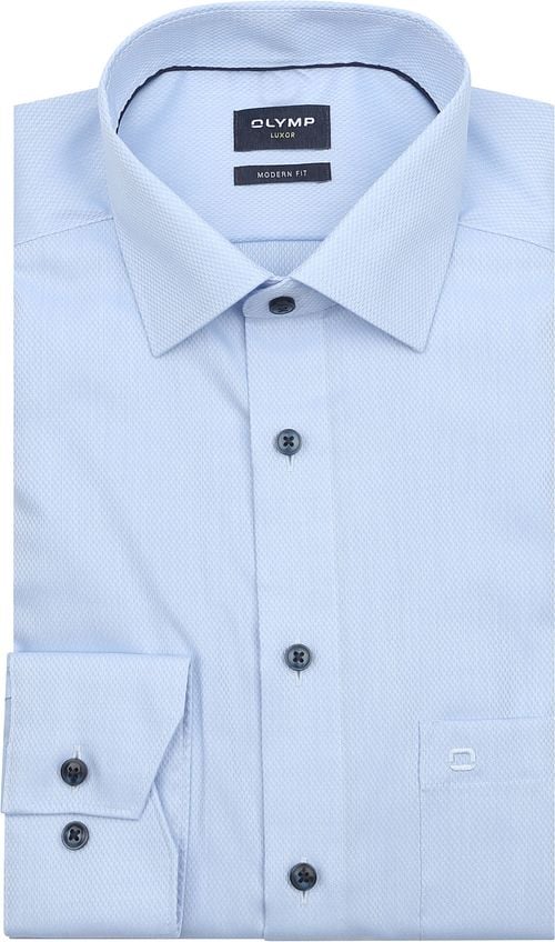 Olymp Luxor Overhemd Diamond Twill Lichtblauw Product