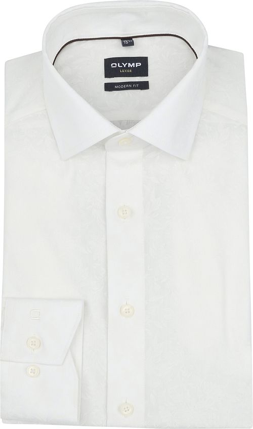 Olymp Luxor Shirt Flower Ton-Sur-Ton Off White Product