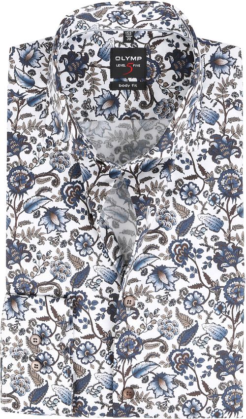 OLYMP Shirt Level 5 Body Fit Flowers Brown Product