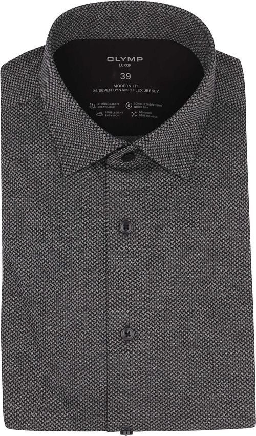 OLYMP Luxor Shirt 24/Seven Print Anthracite Product