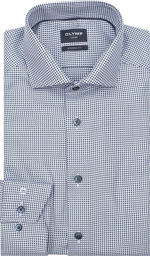 Olymp Luxor Shirt Print Structura Blue Product