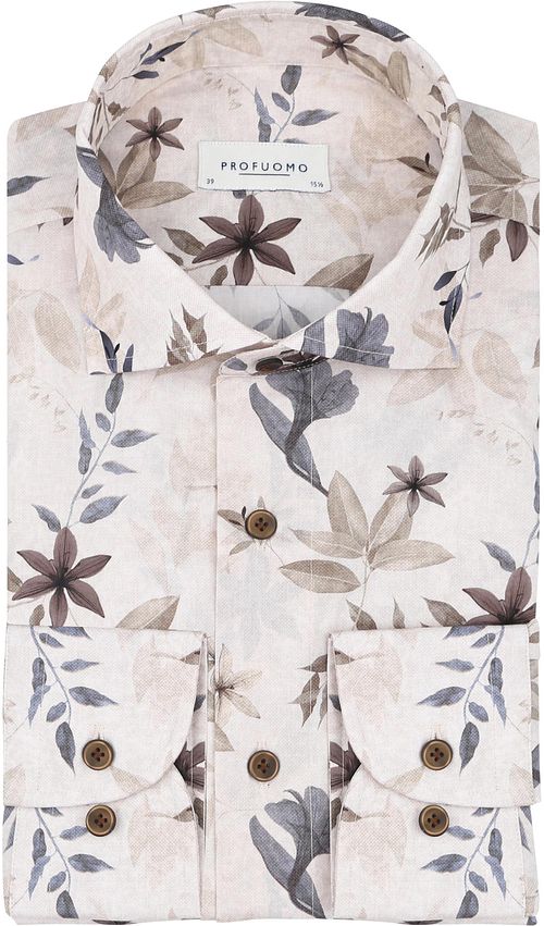 Profuomo Hemd Blumenmuster Beige Product