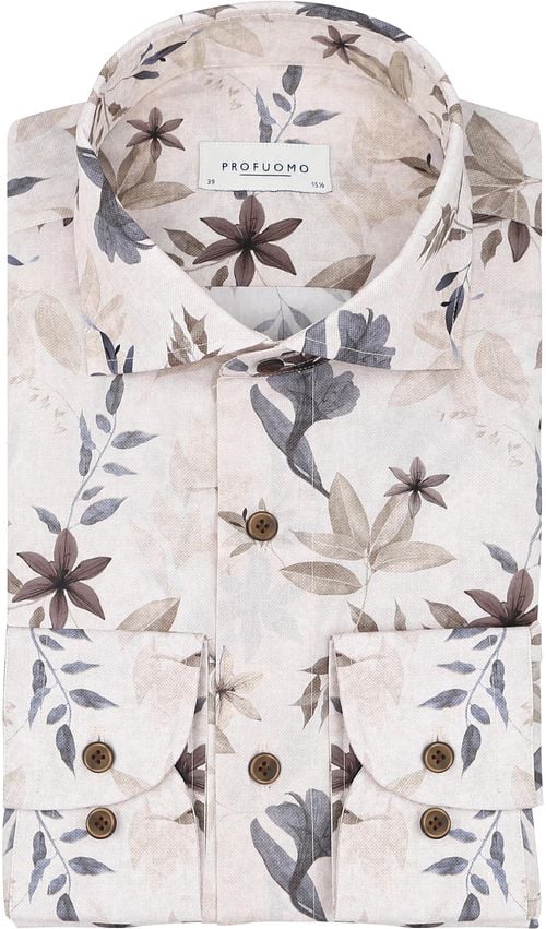 Profuomo Shirt Floral Print Beige Product