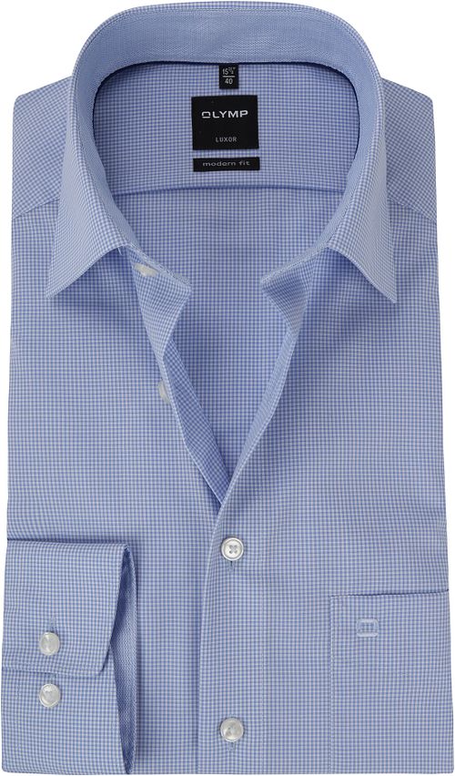 OLYMP Chemise Luxor Coupe Moderne Carreaux Bleu Product