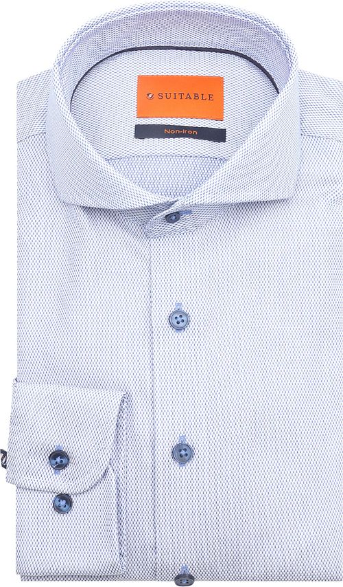 Suitable Hemd Jacquard Luxe Blau
