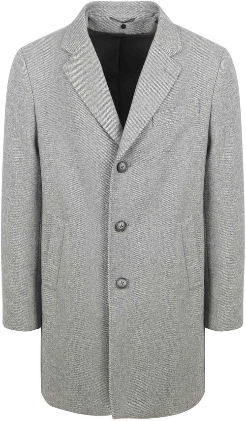 Suitable Manteau Mix Laine Twill Gris Product