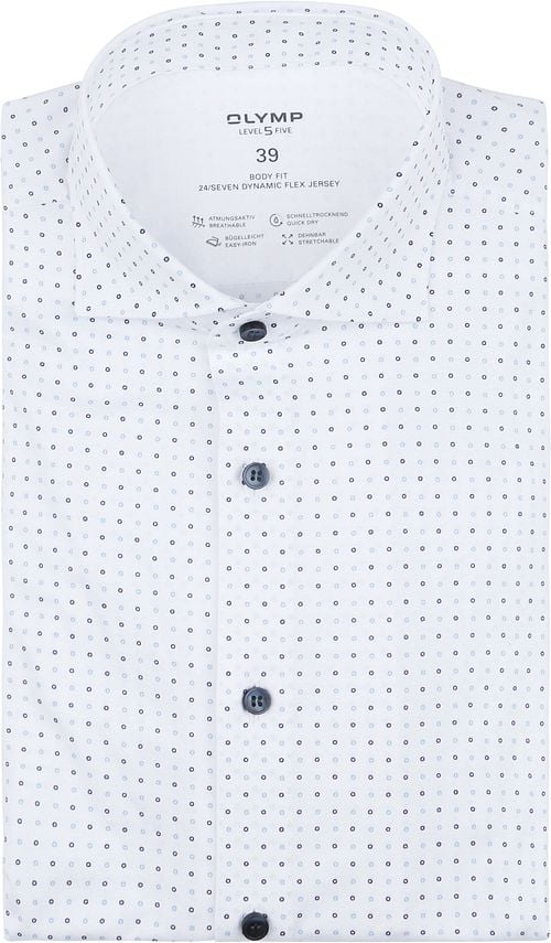 OLYMP Level 5 Overhemd Stretch Print Wit Product