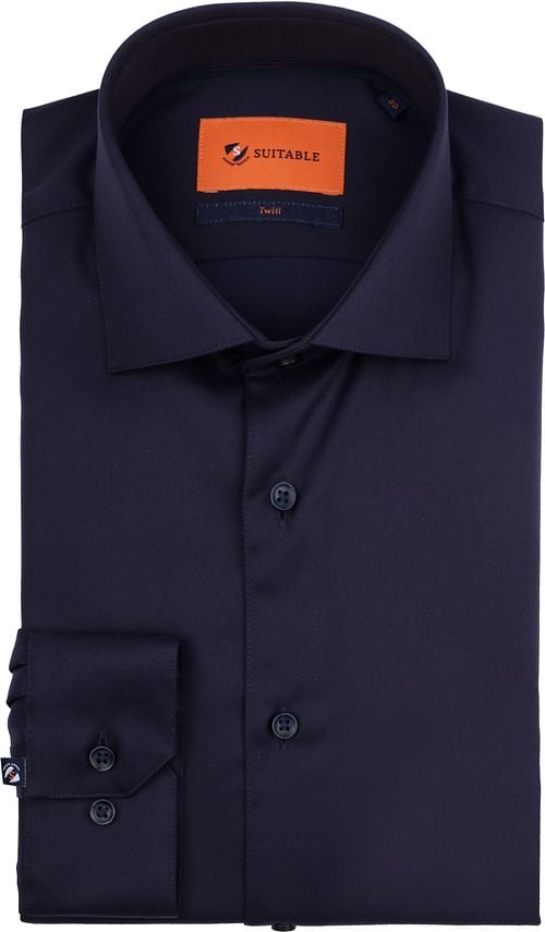 Suitable Shirt Navy Twill Aubergine Product