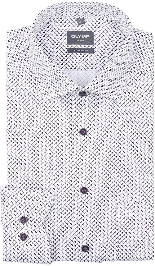 OLYMP Luxor Hemd Druck Weiß Navy Product