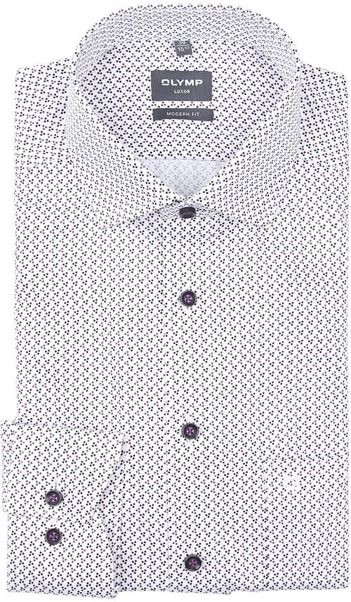 Olymp Luxor Shirt Print White Navy Product