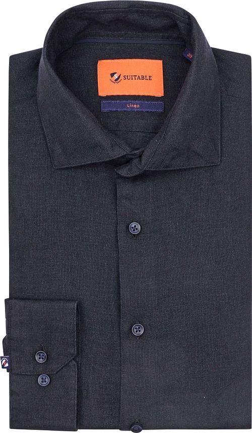 Suitable Overhemd Linnen Navy Product