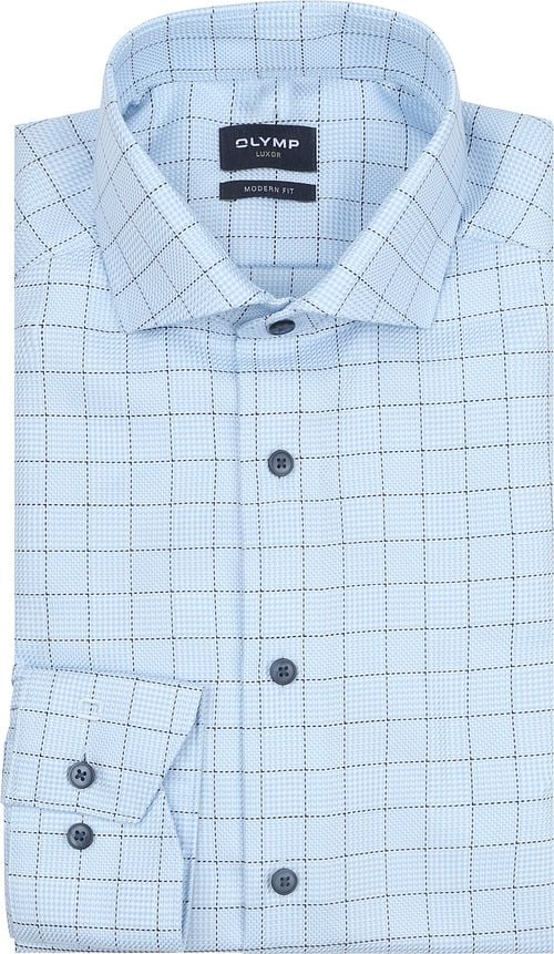 OLYMP Luxor Hemd Extra Long Sleeves Multicheck Blau