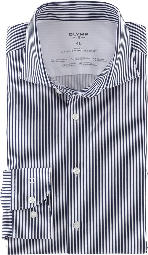 Olymp Level 5 24/seven Shirt Stripes Navy Product