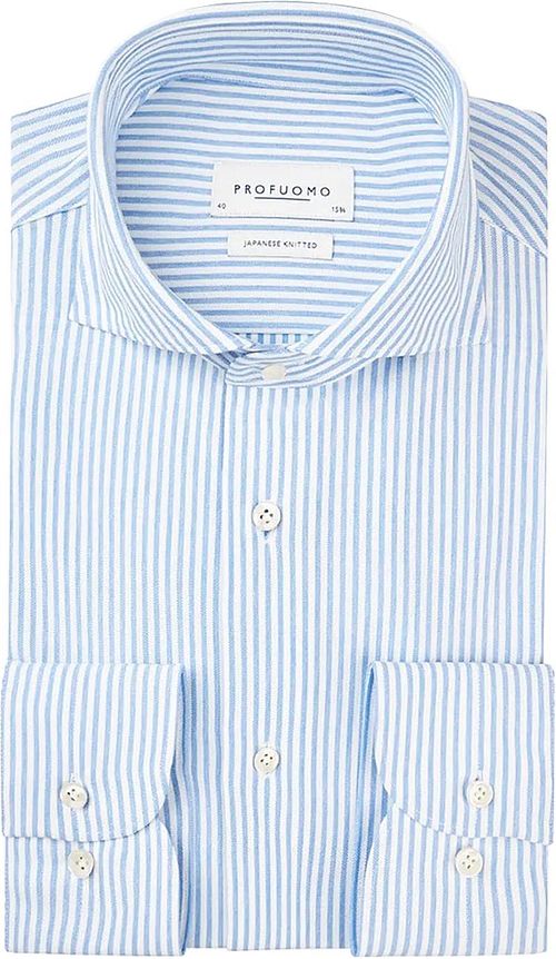 Profuomo Hemd Japanese Knitted Blau Streifen Product