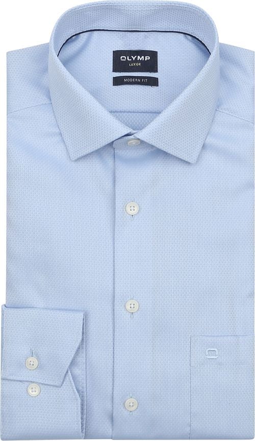 Olymp Luxor Shirt Diamond Structure Light Blue Product