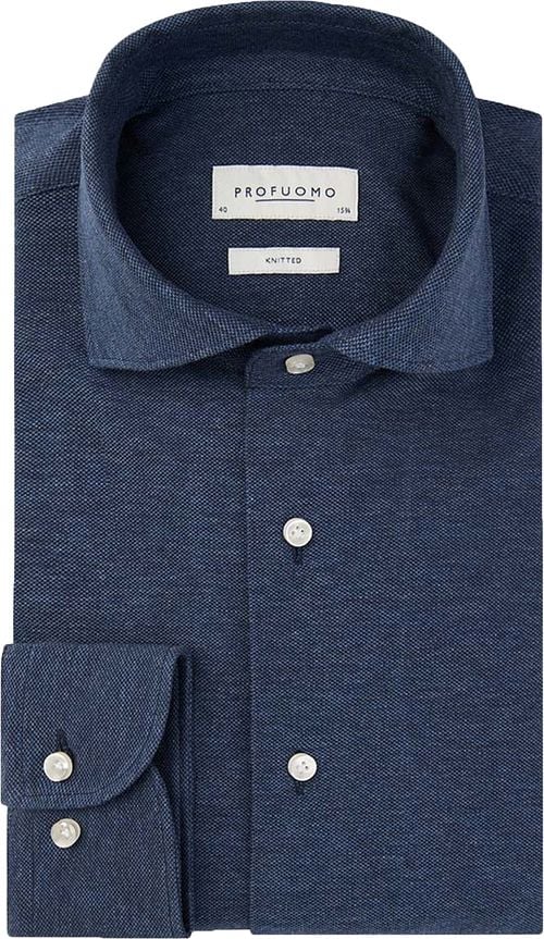 Profuomo Overhemd Knitted Indigoblauw Product