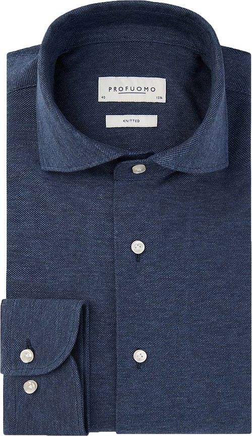 Profuomo Shirt Knitted Slim Fit Indigo Blue Product