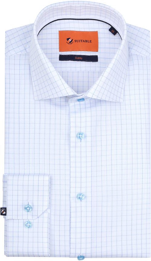 Suitable Dobby Shirt Checks Light Blue Product