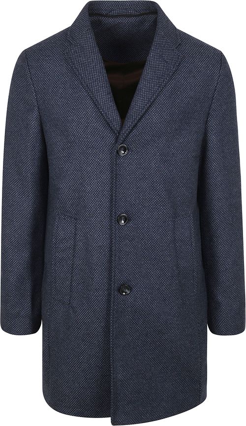 Suitable K150 Coat Wol Blend Ruit Donkerblauw Product