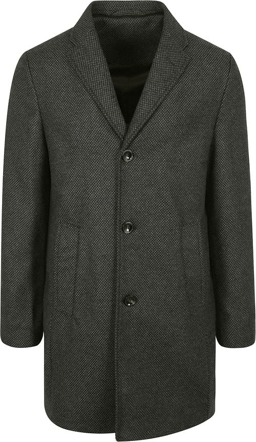 Suitable Manteau K150 Mix Laine à Carreaux Vert foncé Product