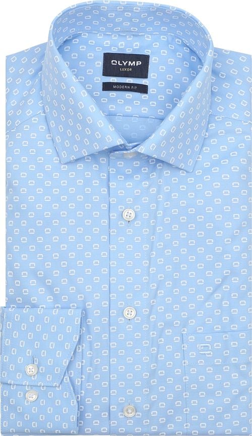 Olymp Luxor Shirt Print Logo Blue Product