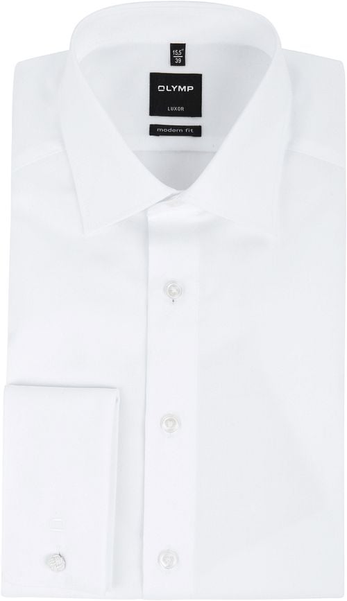 OLYMP Luxor Hemd Modern Fit Doppelmanschette Weiß Product