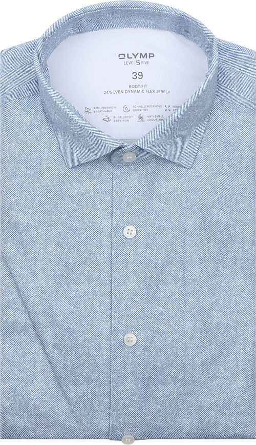 OLYMP Hemd Level 5 24/Seven Herringbone Blau Product