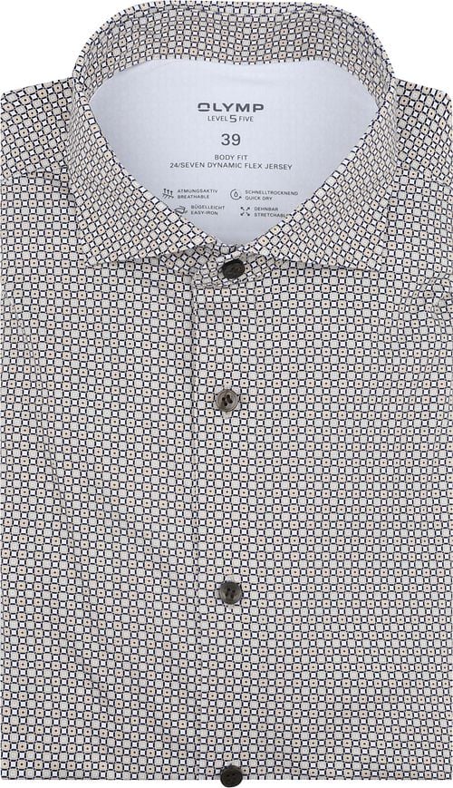 Olymp Level 5 Shirt Print Beige Product
