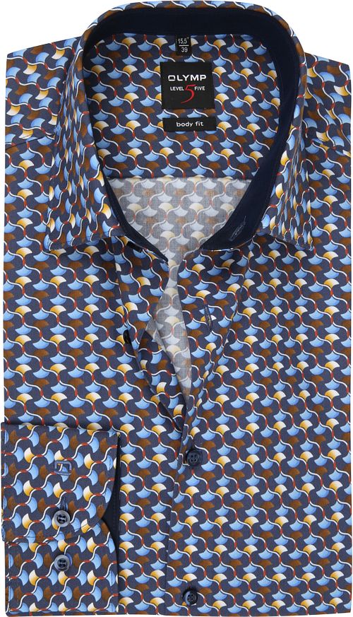 OLYMP Level 5 Body Fit Shirt Design Blue Product