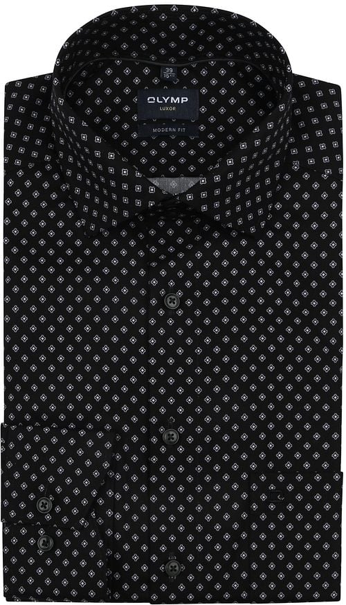 OLYMP Luxor Hemd Druck Schwarz Product