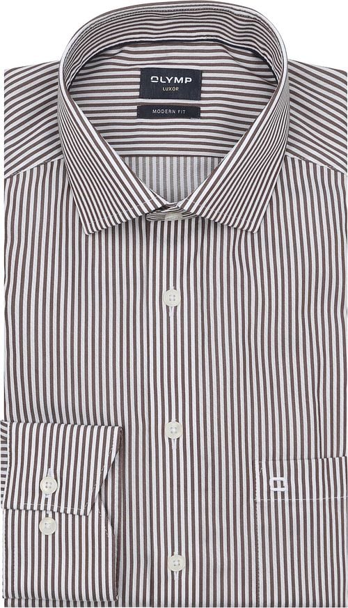 Olymp Luxor Shirt Stripes Brown Product