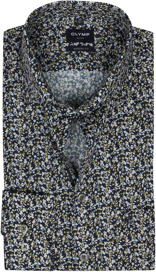 OLYMP Luxor MF Overhemd Bloem Donkerblauw Product