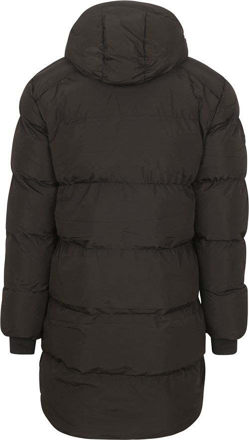 Superdry Lange Pufferjacke Hooded Schwarz