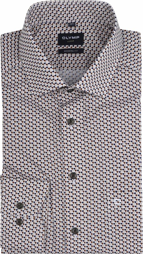 Olymp Luxor Shirt Print Brown Product