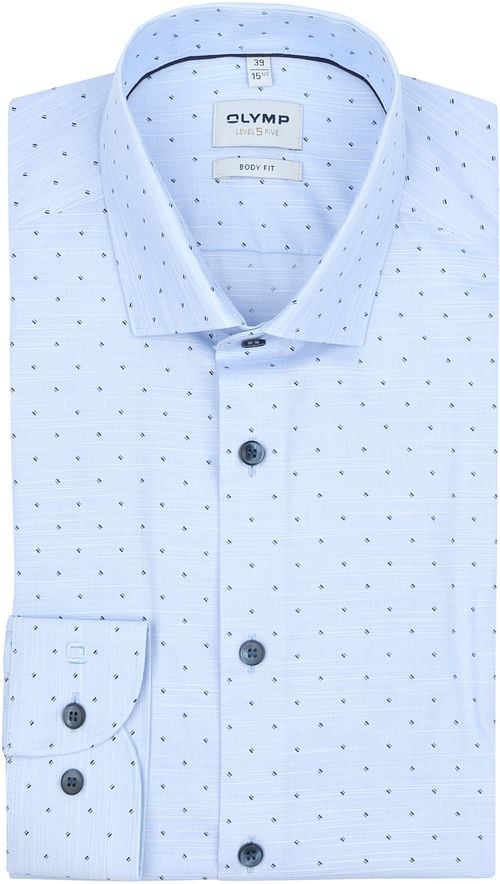 Olymp Level 5 Shirt Print Light Blue Product