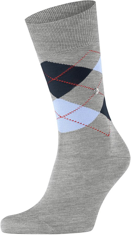 Burlington Manchester Socks Checkered Grey 3615 Product