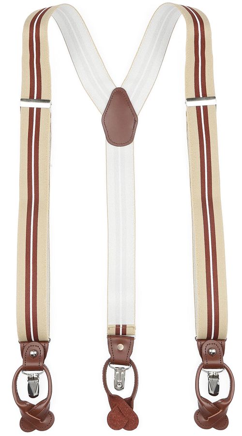 SUS-Y-LUX-3,5 cm beige/bordeaux stripe