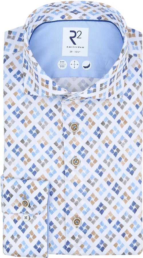 R2 Hemd Druck Blau Grün Product