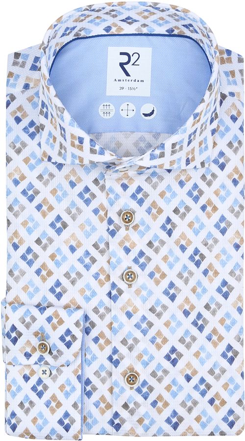R2 Shirt Print Blue Green Product
