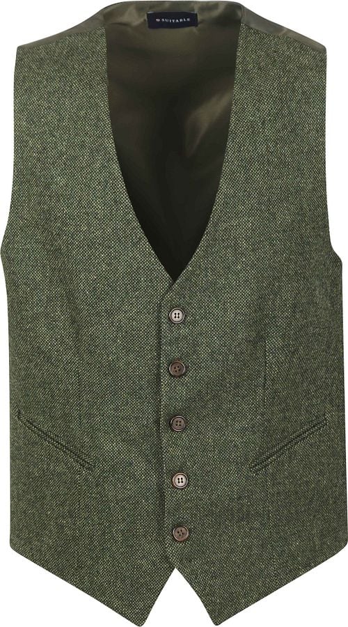 Suitable Gilet Birds Eye Donkergroen Product