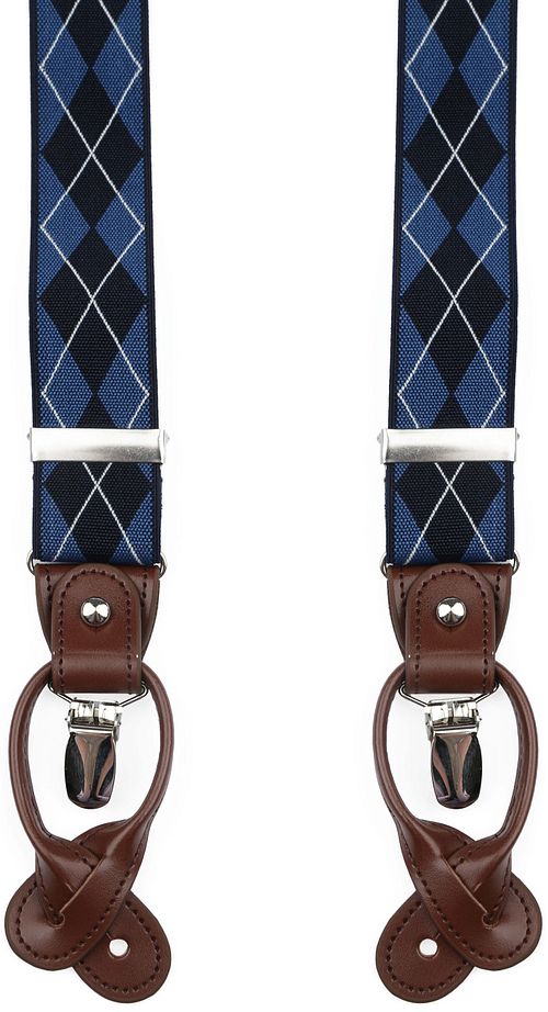 Suitable Luxe Bretellen Ruiten Navy Product