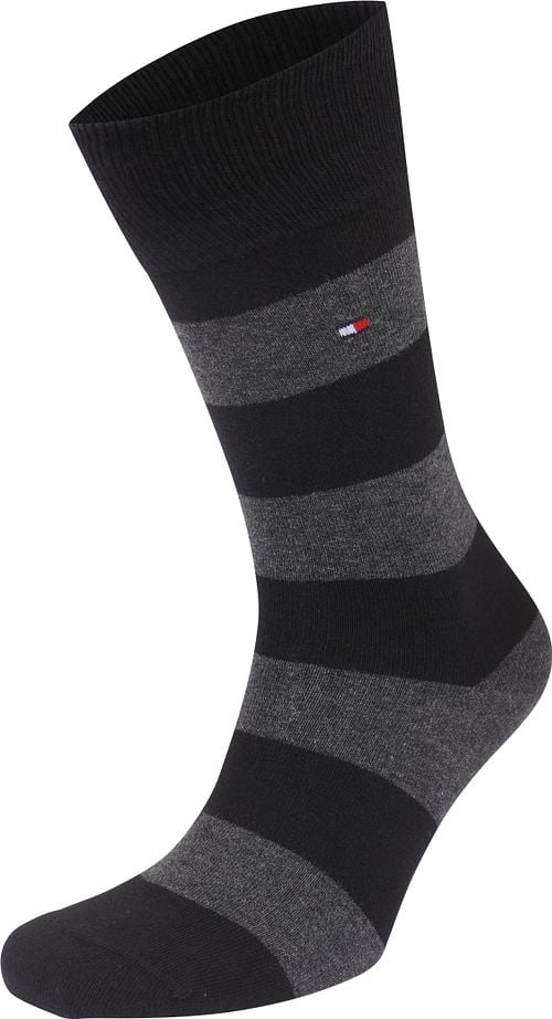 Tommy Hilfiger 2-Pack Sokken Streep Uni Zwart Product