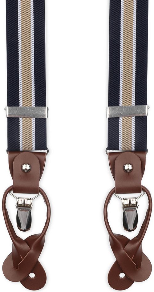 Suitable Luxe Bretellen Navy Streep Beige Product