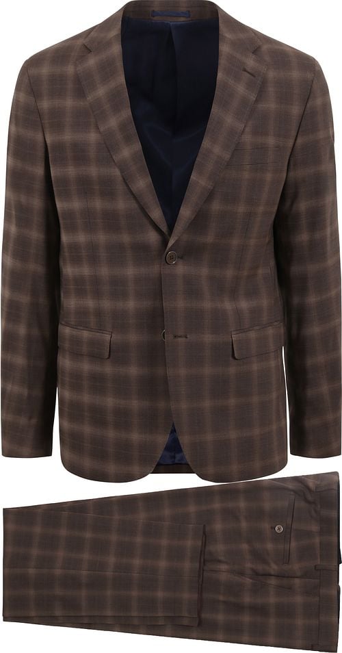 Suitable Strato Toulon Suit Wool Checks Brown Product